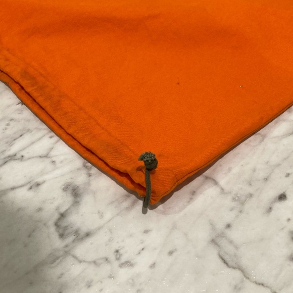 Hermes Classic Orange Large Drawstring Storage Dust Bag Horse Carriage Authentic - Picture 3 of 8